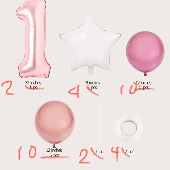 ❣️LAST SET❣️32 Piece Set! 21st Birthday Pink Balloon Set - 32 Pieces in All! - Picture 4 of 4